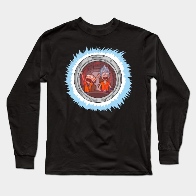 Warp To Universe 7 Long Sleeve T-Shirt by NaughtyEggStudios